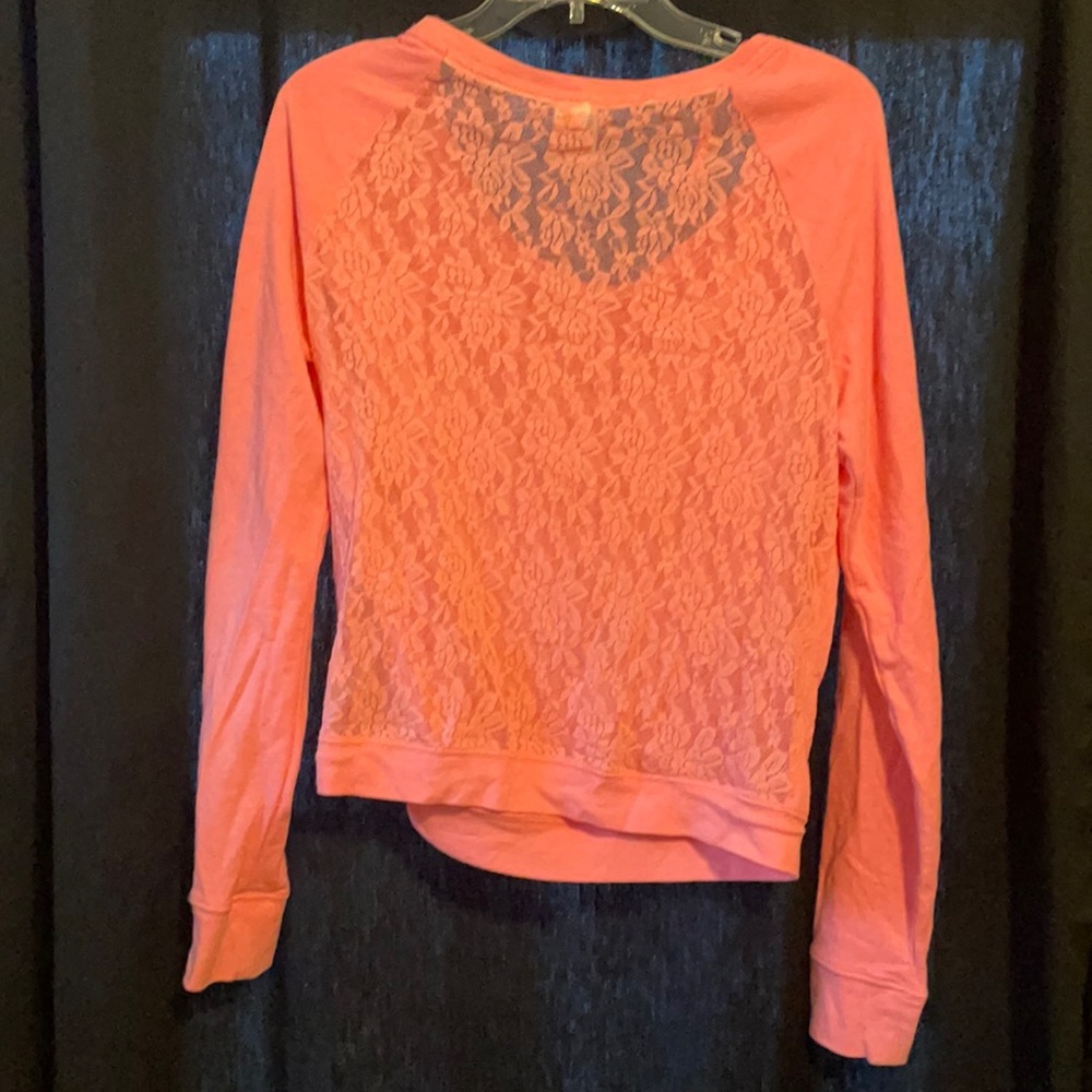Pink XS Lace Back Shirt Longsleeve